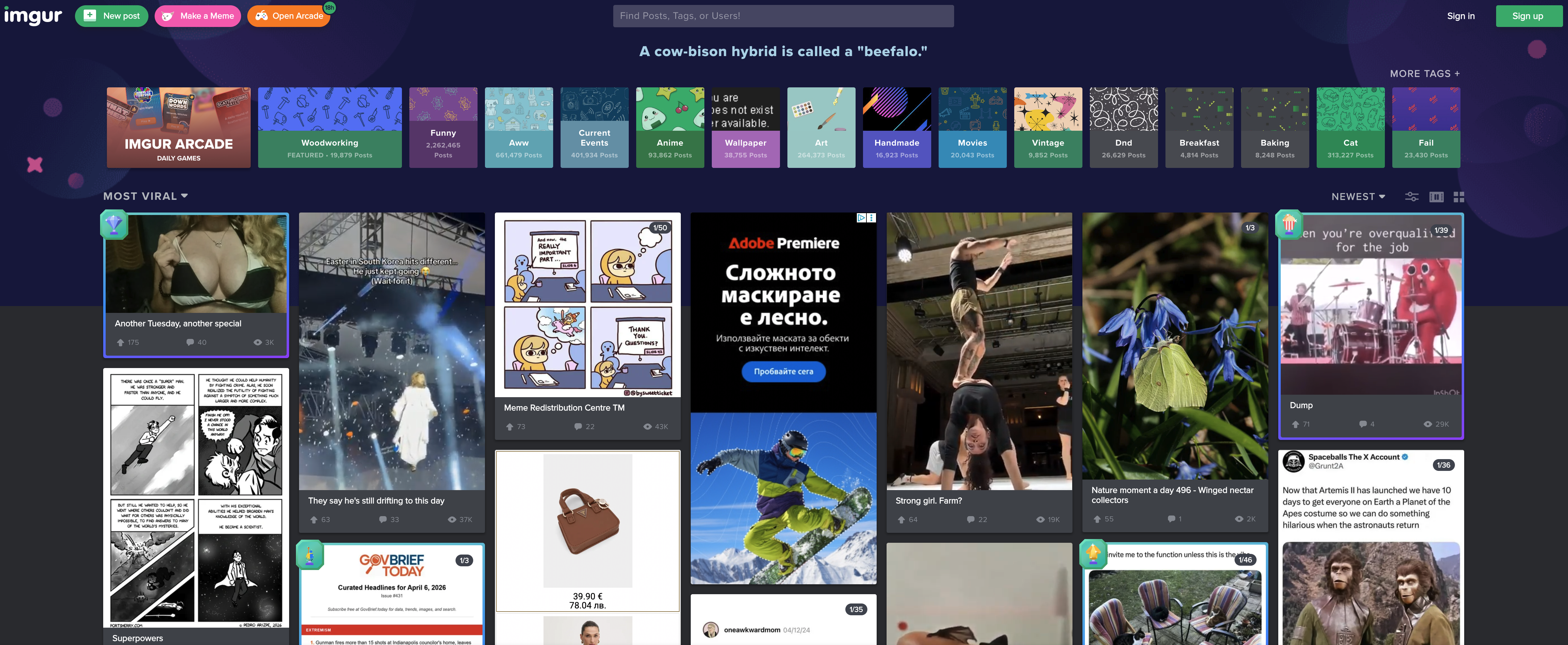 Imgur website screenshot