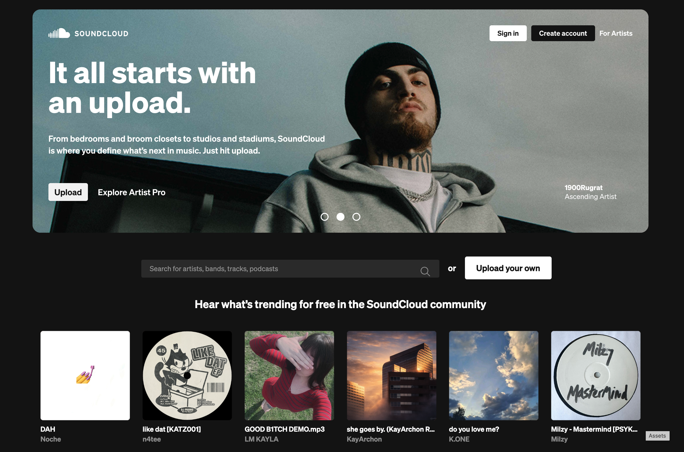 SoundCloud website screenshot