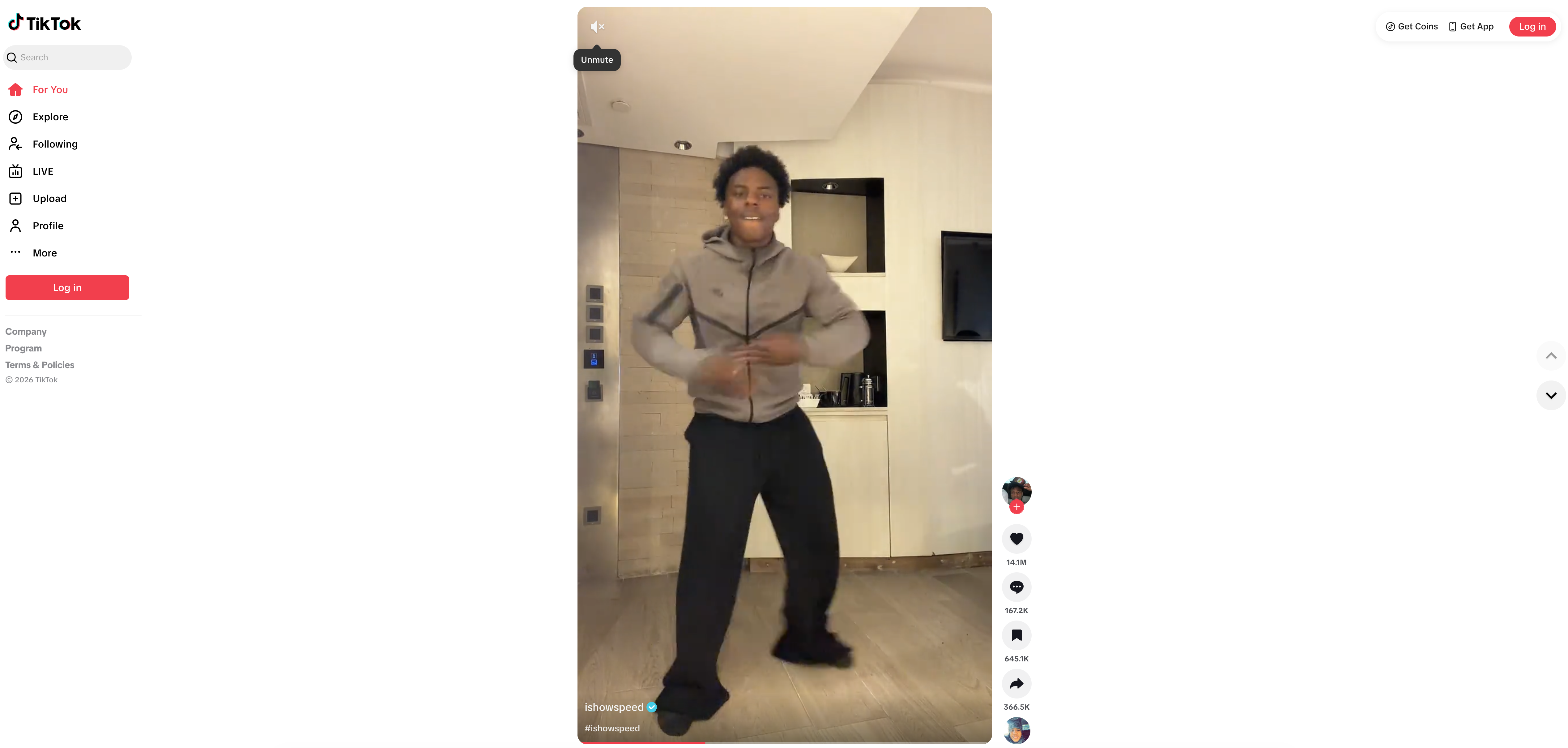 TikTok website screenshot