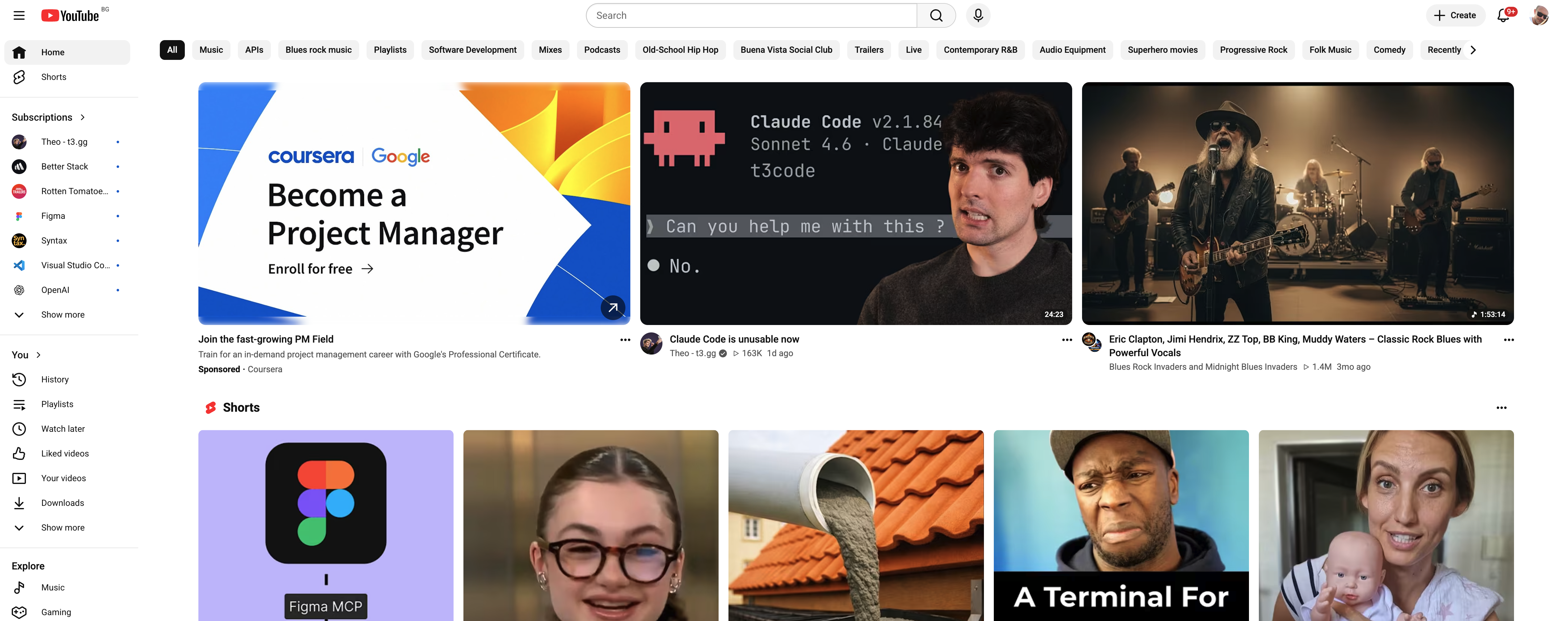 YouTube website screenshot